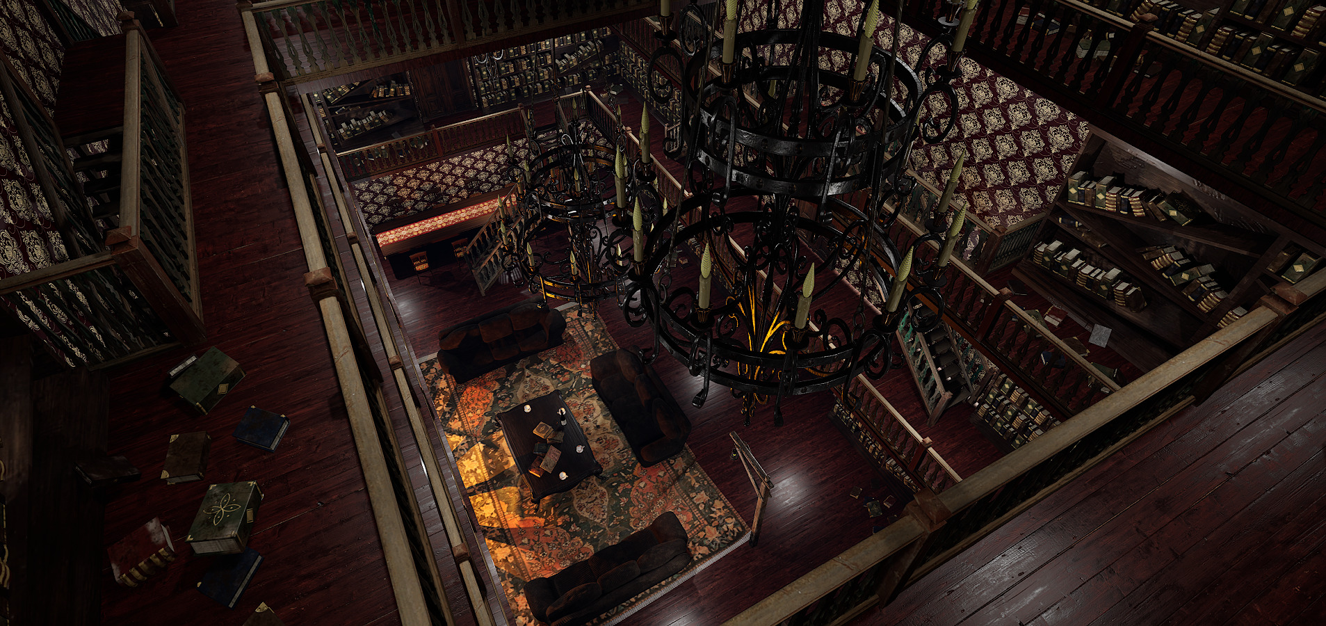Whispering Shadows A Victorian Gothic Library 3D model_14