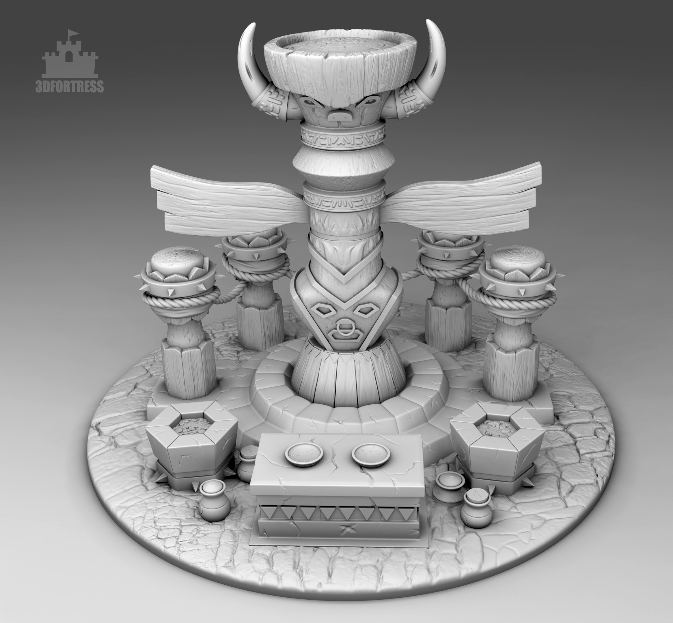 A totem for the worship of ancient gods 3D print model_2