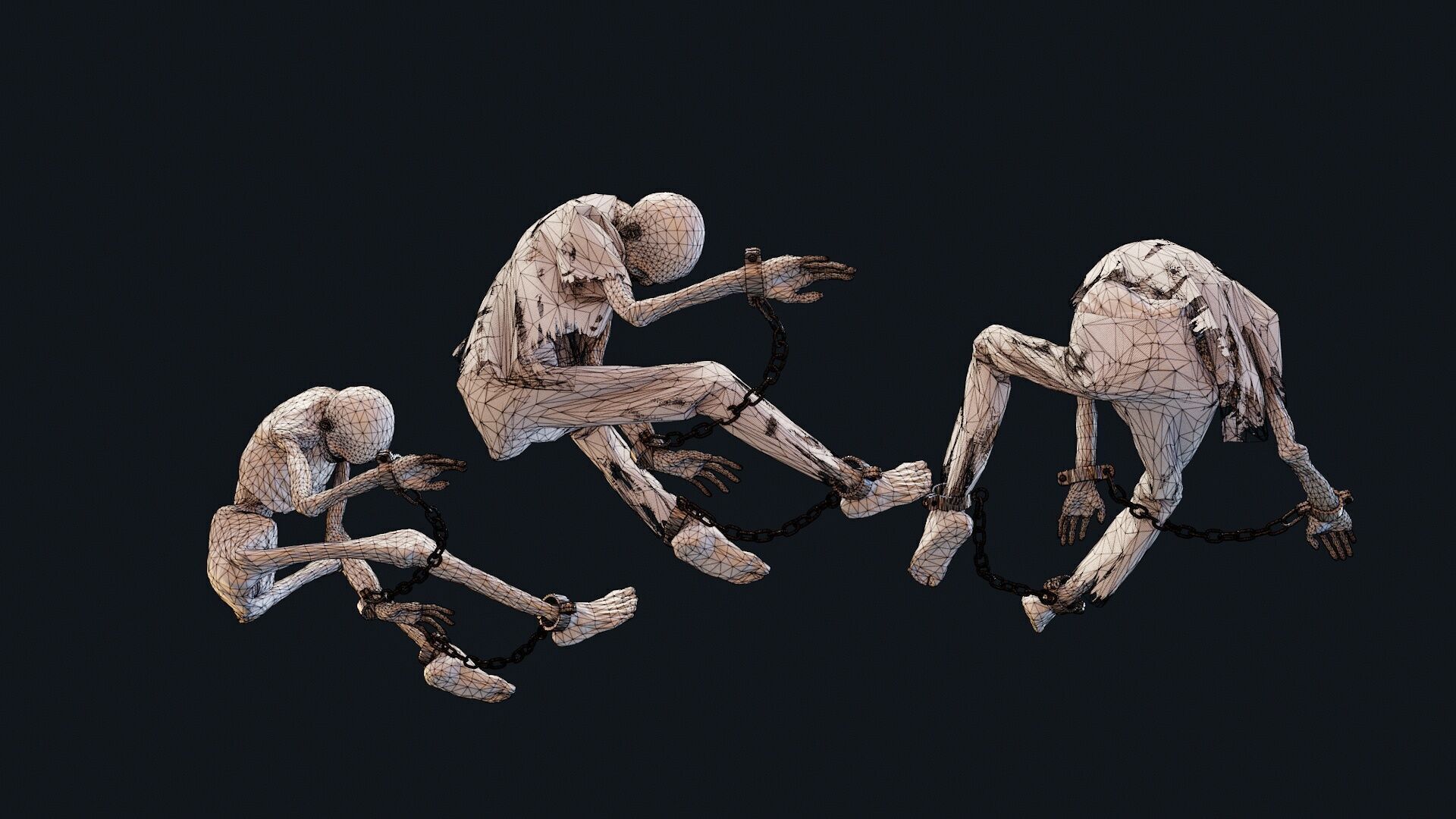 Prisoner corpse 10 Low-poly 3D model_7