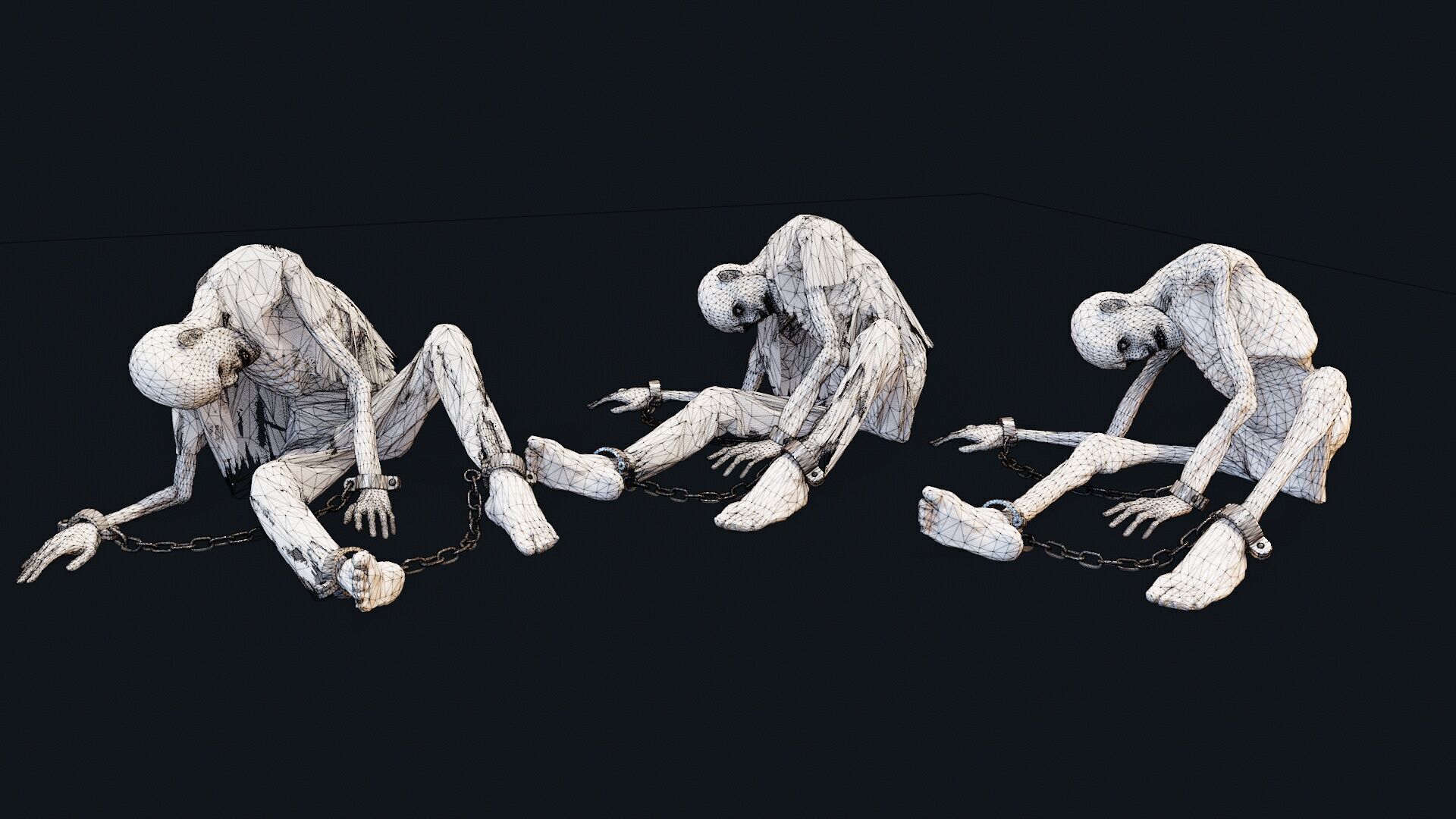 Prisoner corpse 10 Low-poly 3D model_6