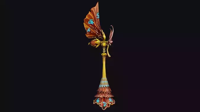 Magic Wand Rod Stick Fairy Staff Scepter Inventory Item Ritual Low-poly 3D model