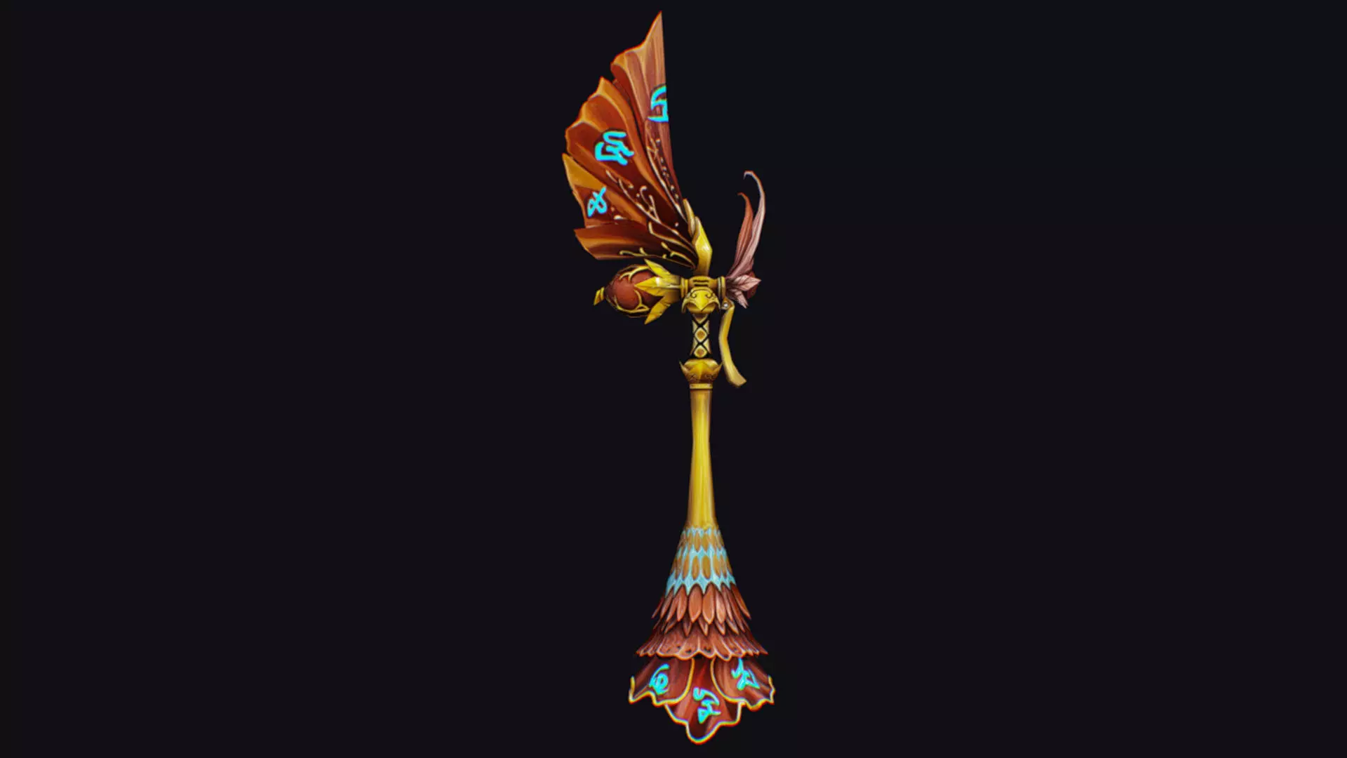 Magic Wand Rod Stick Fairy Staff Scepter Inventory Item Ritual Low-poly 3D model_0