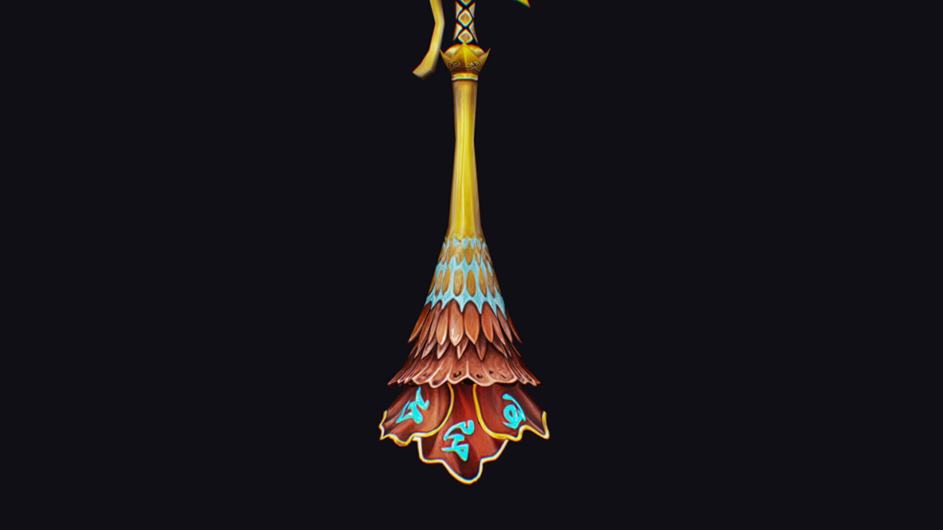 Magic Wand Rod Stick Fairy Staff Scepter Inventory Item Ritual Low-poly 3D model_13