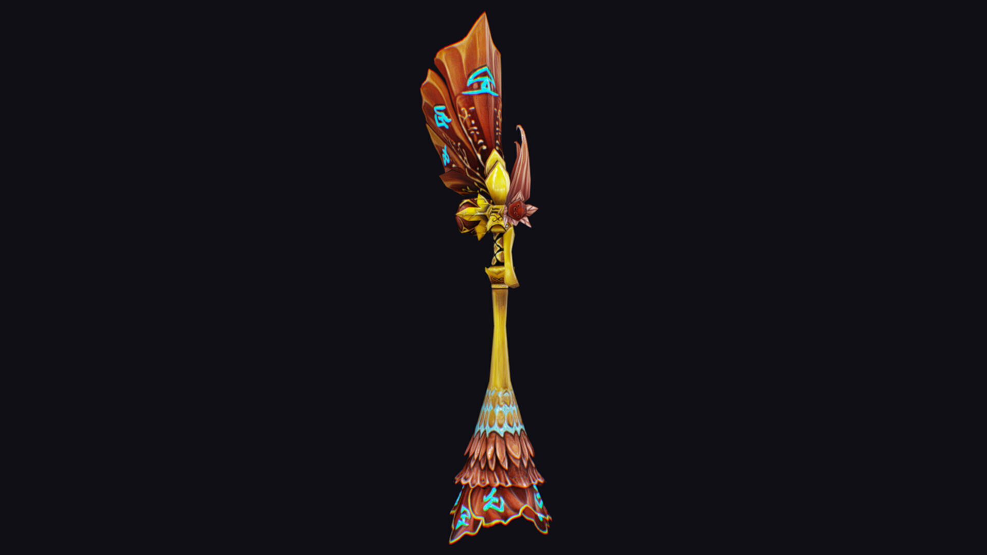 Magic Wand Rod Stick Fairy Staff Scepter Inventory Item Ritual Low-poly 3D model_2