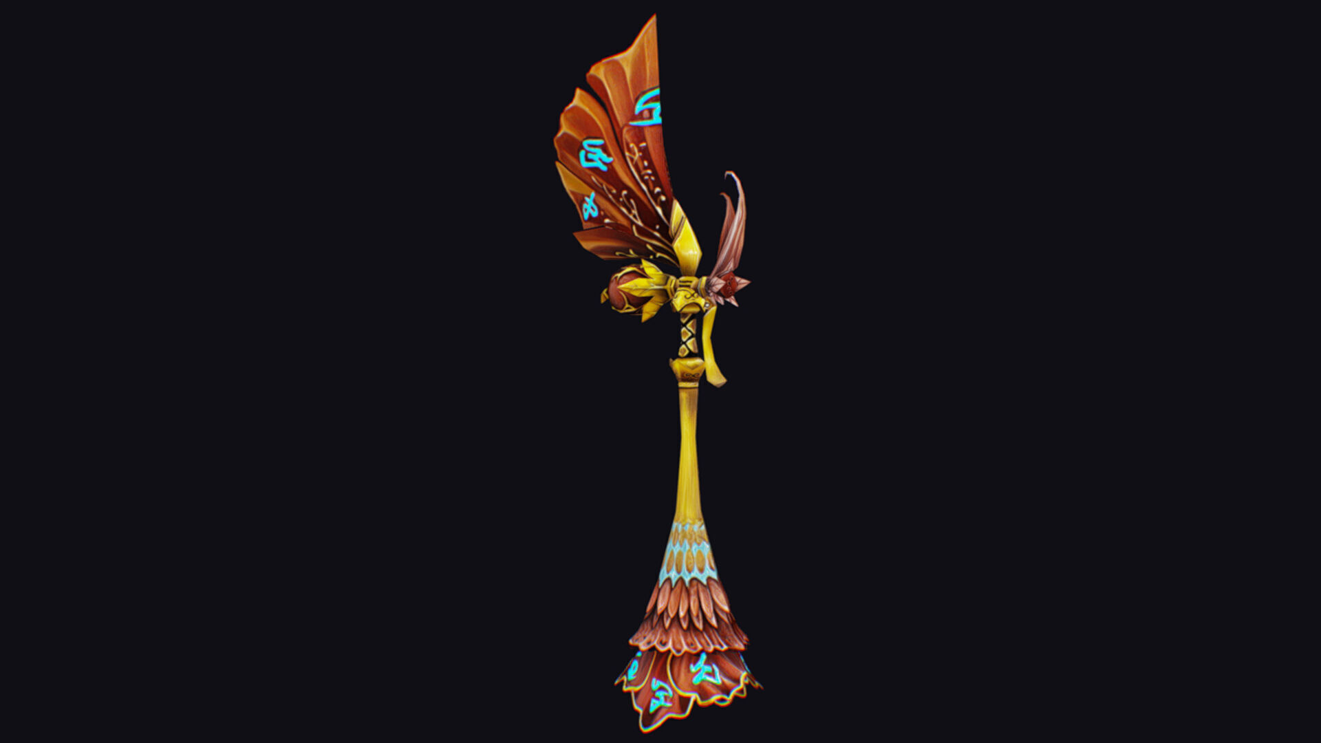 Magic Wand Rod Stick Fairy Staff Scepter Inventory Item Ritual Low-poly 3D model_1