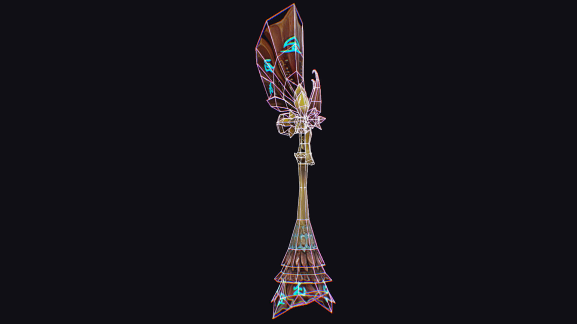 Magic Wand Rod Stick Fairy Staff Scepter Inventory Item Ritual Low-poly 3D model_16