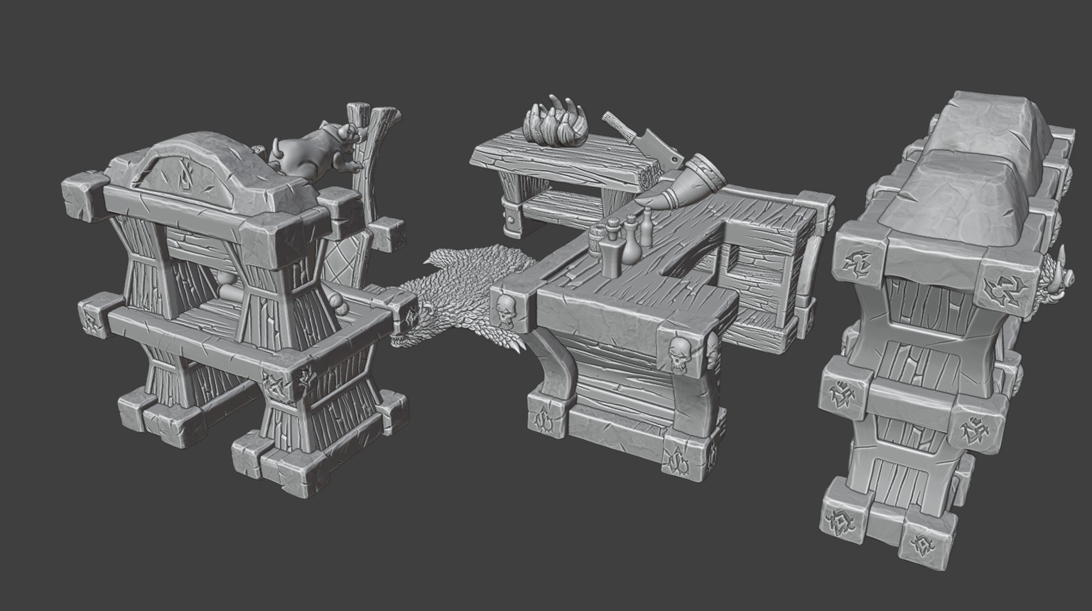Kitchen and tavern furniture  3D print model_10