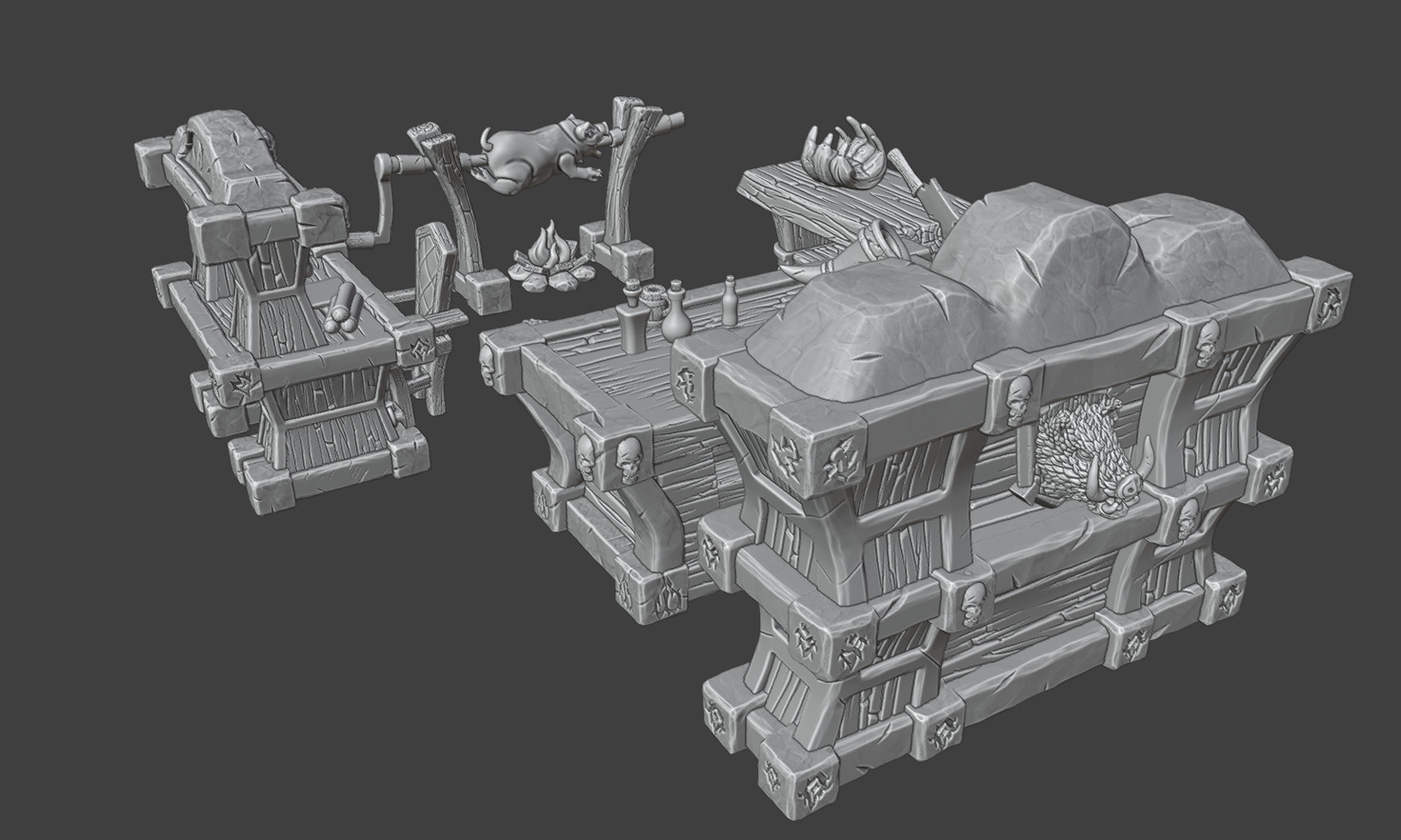 Kitchen and tavern furniture  3D print model_9