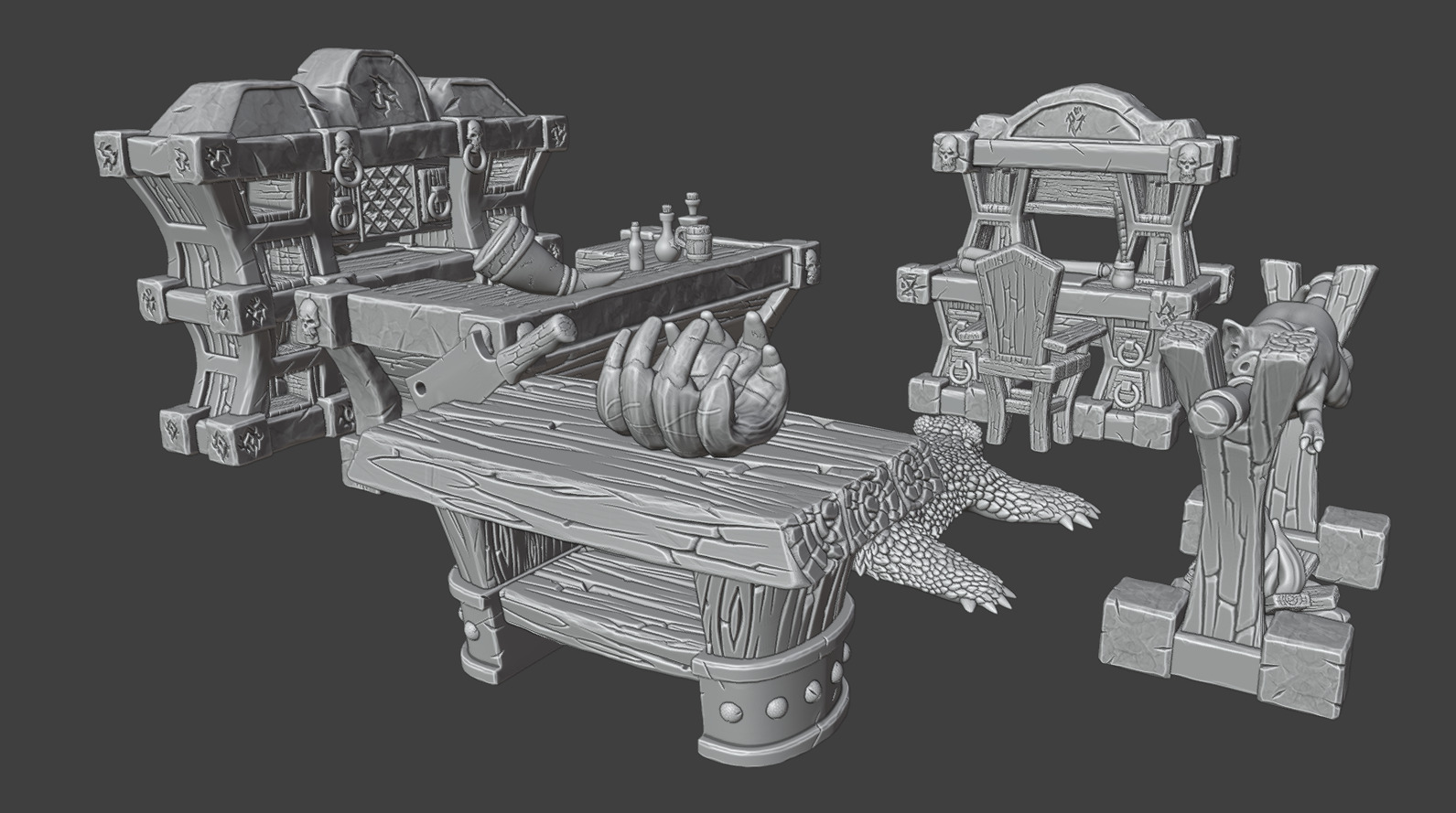 Kitchen and tavern furniture  3D print model_15
