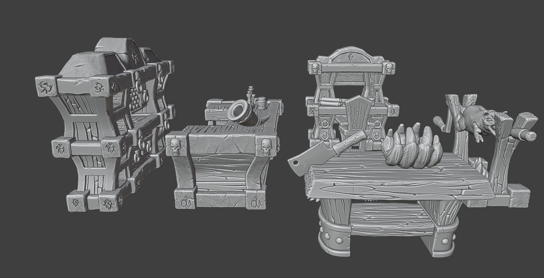 Kitchen and tavern furniture  3D print model_6