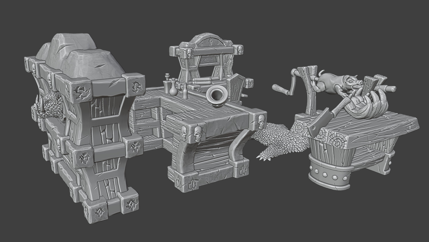 Kitchen and tavern furniture  3D print model_7