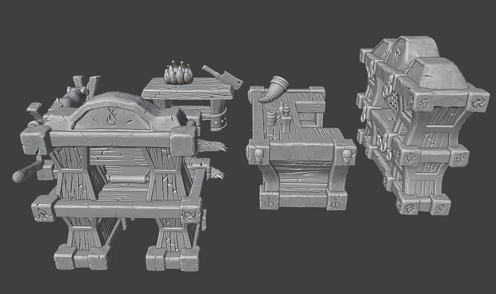 Kitchen and tavern furniture  3D print model_11