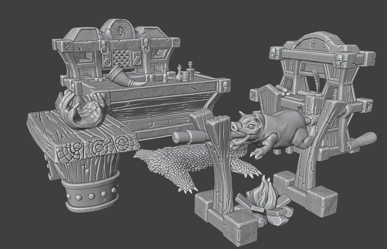 Kitchen and tavern furniture  3D print model_14