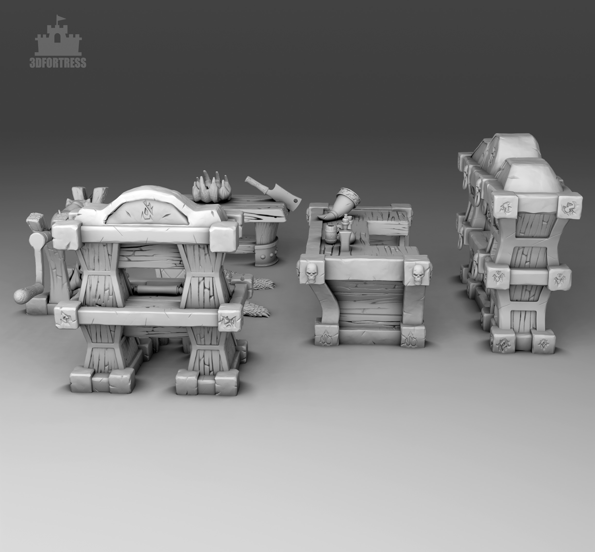 Kitchen and tavern furniture  3D print model_1