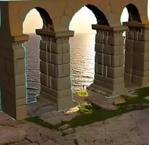 Ancient Roman Aqueduct - Stylized 3D Model Low-poly 3D model