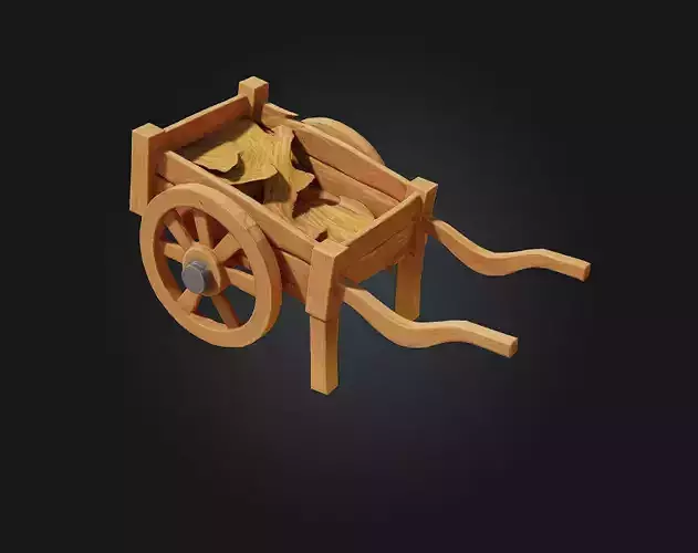 Wooden Cart Illustration  Rustic Charm on Wheels