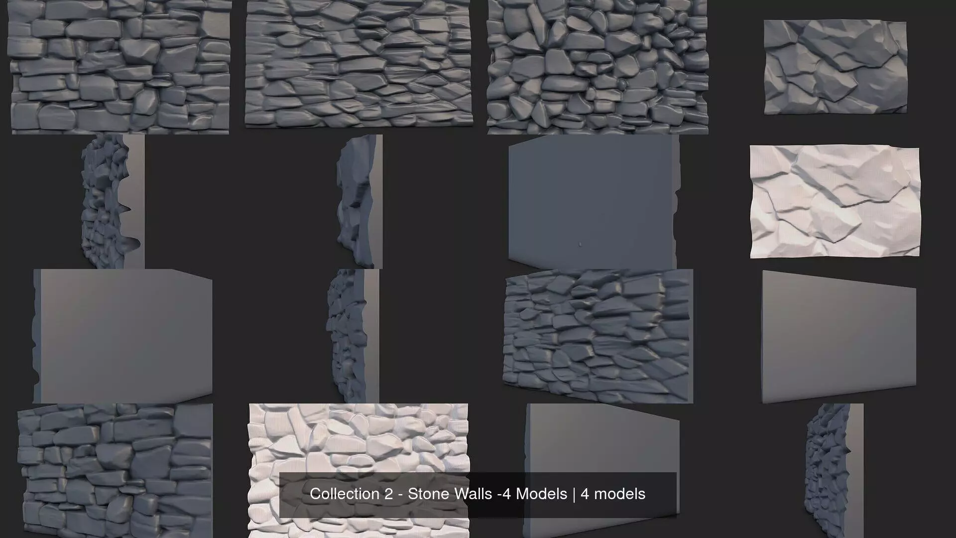 Collection 2 - Stone Walls -4 Models _0
