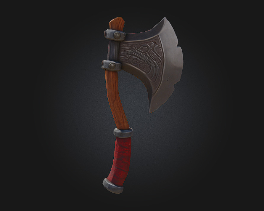 Nordic Battle Axe  Power Forged in Ice and Iron 3D model_1