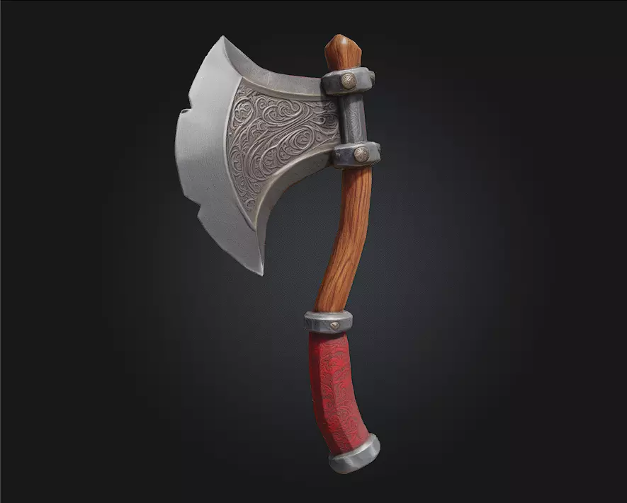 Nordic Battle Axe  Power Forged in Ice and Iron 3D model_0