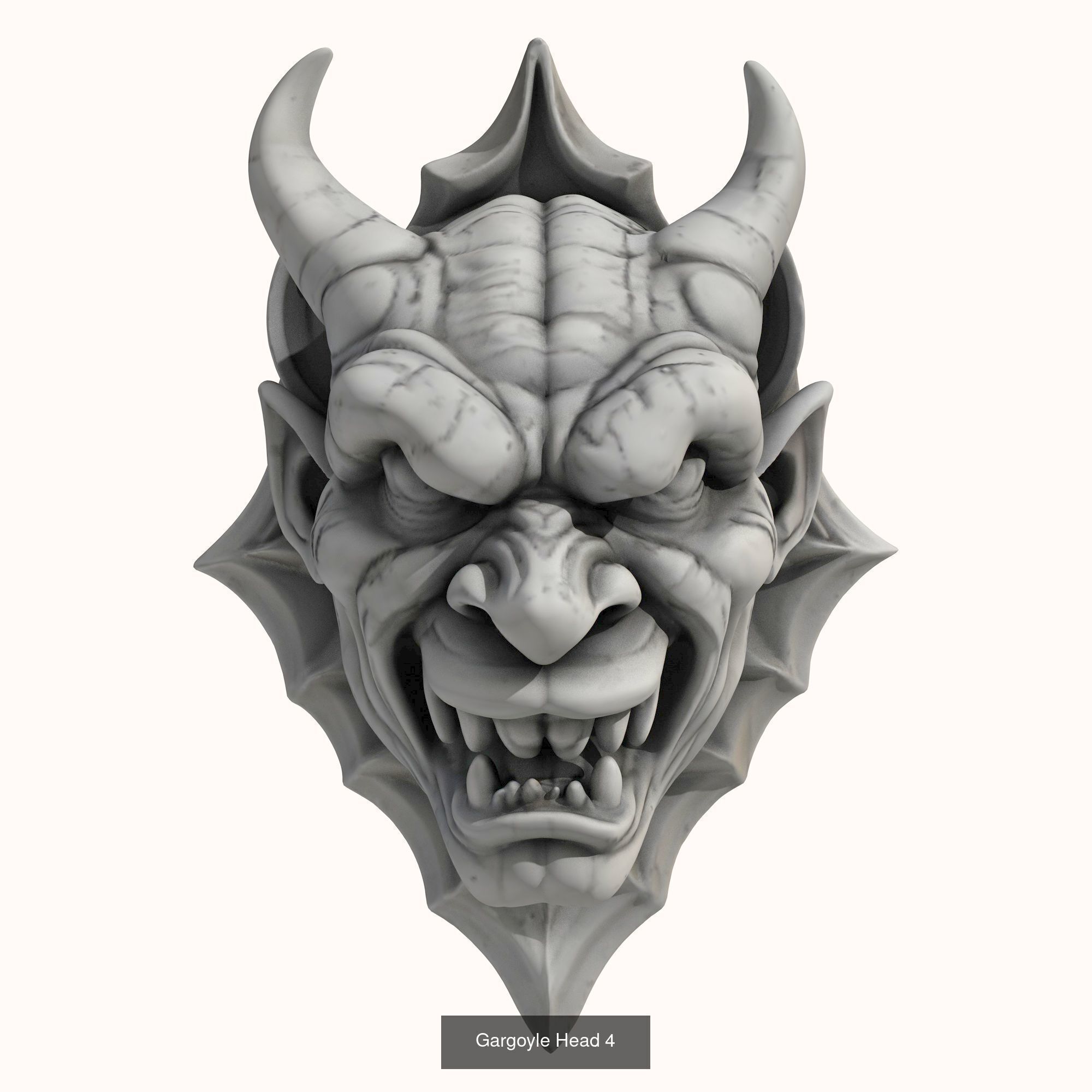 Gargoyle Heads - 8 Models 3D Model Collection_8