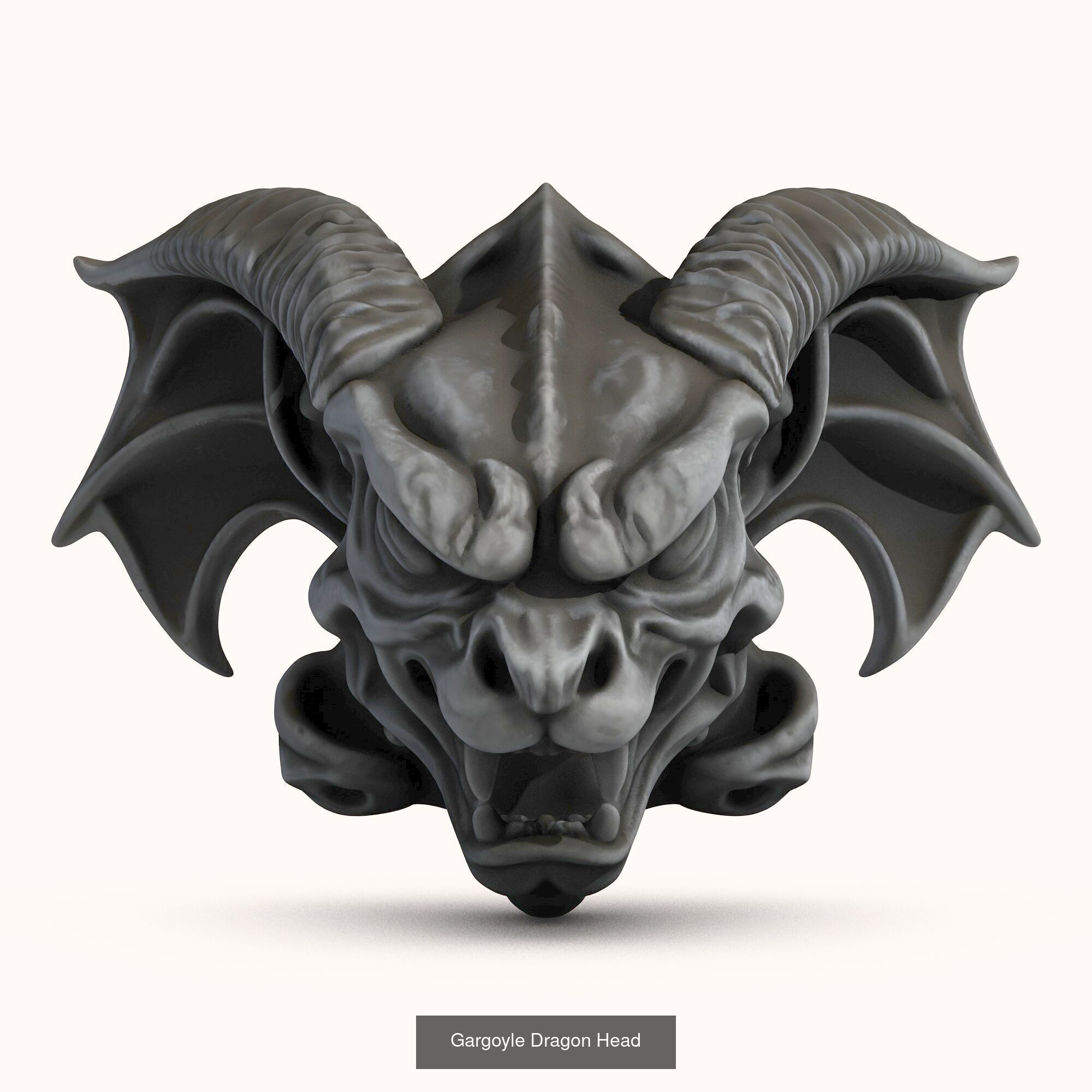 Gargoyle Heads - 8 Models 3D Model Collection_1