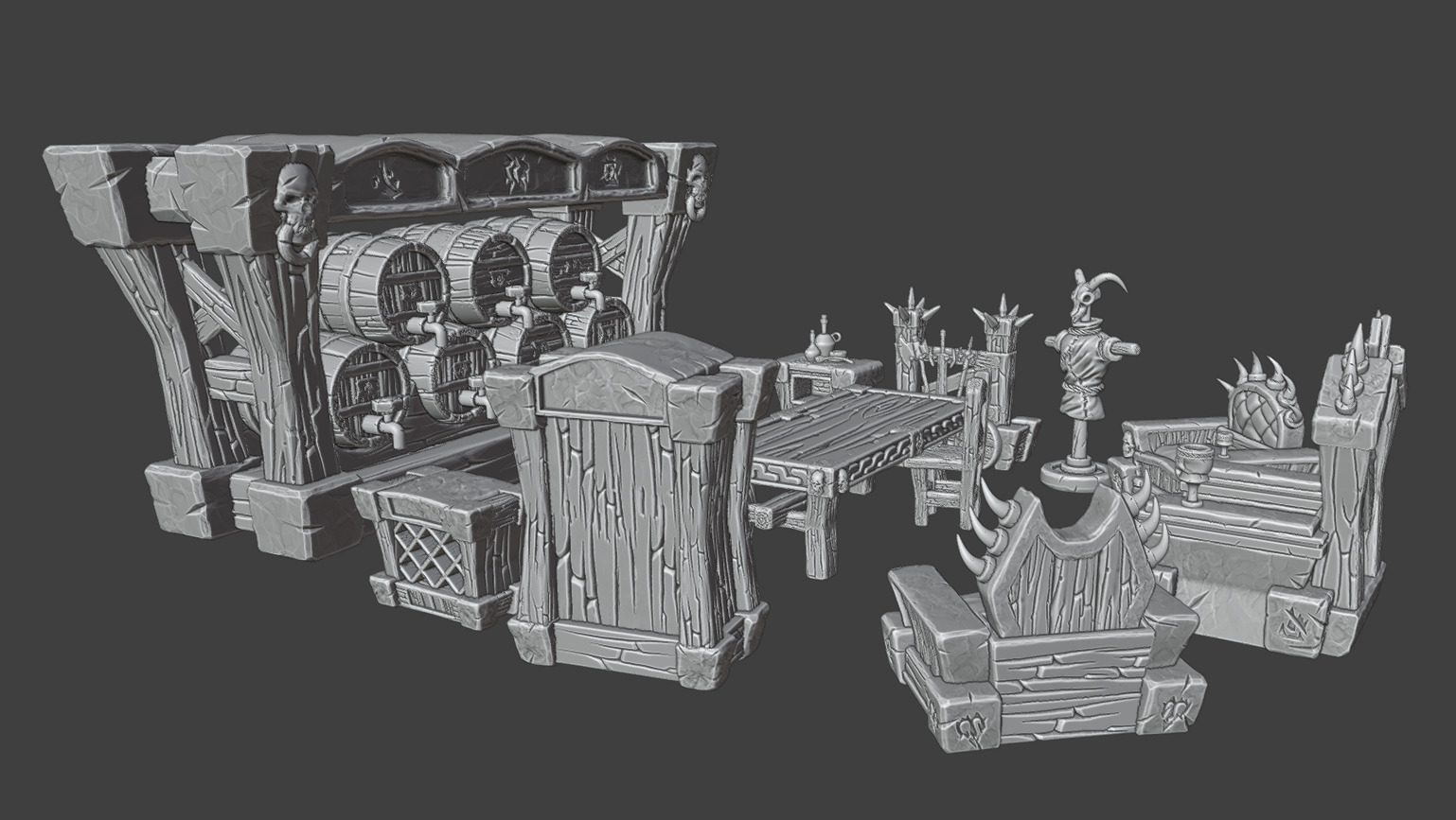 Furniture for the tavern 3D print model_13