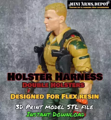 Custom 112 Shoulder Harness with Double Holsters for GI JOE