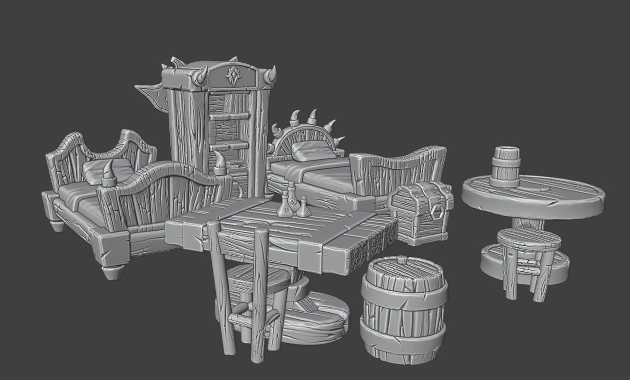 Bedroom Furniture Set 3D print model_8