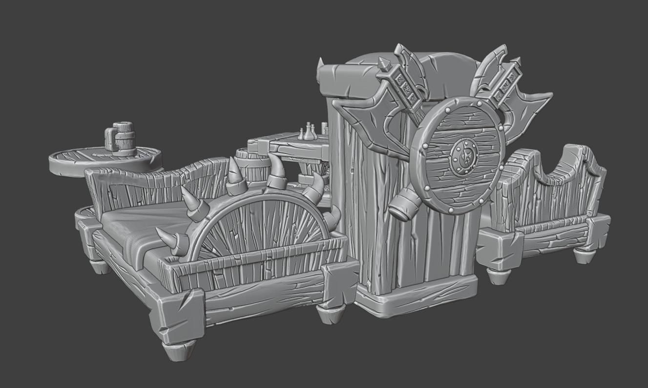 Bedroom Furniture Set 3D print model_14