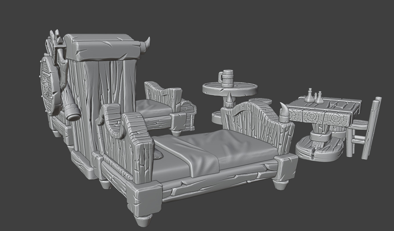 Bedroom Furniture Set 3D print model_11