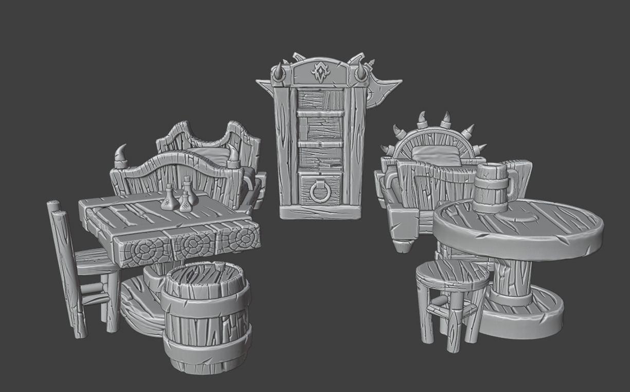 Bedroom Furniture Set 3D print model_7