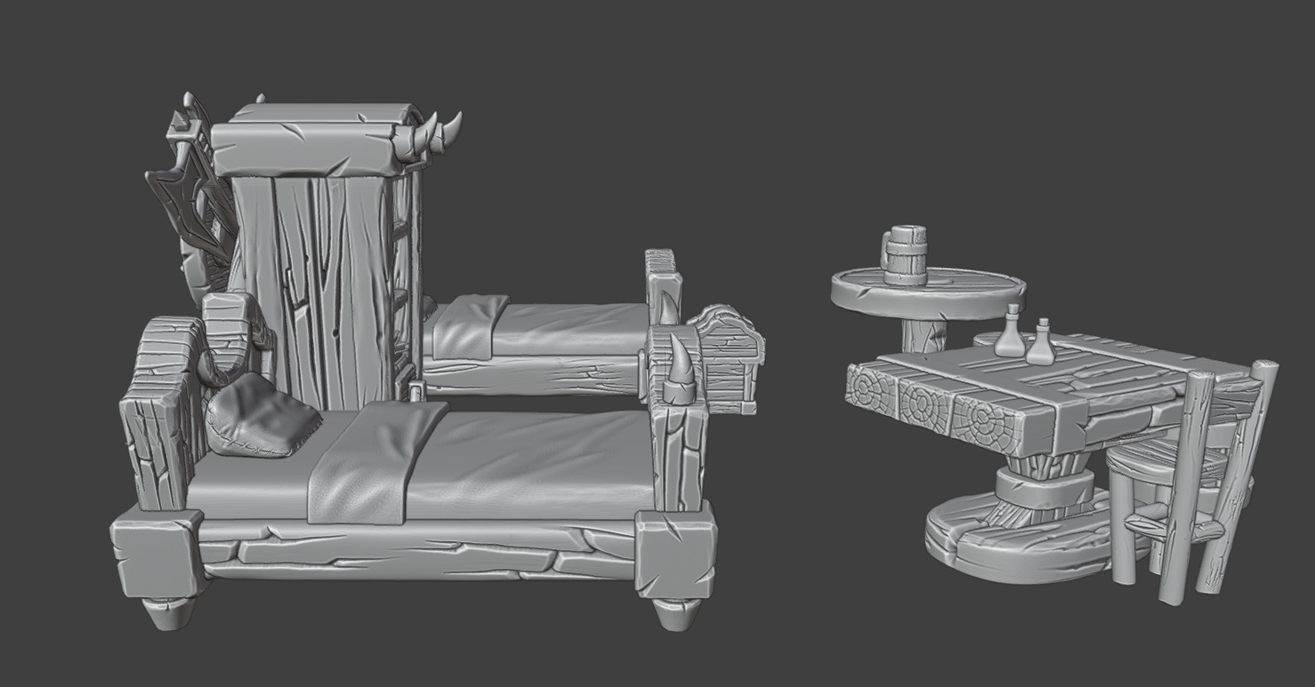 Bedroom Furniture Set 3D print model_10