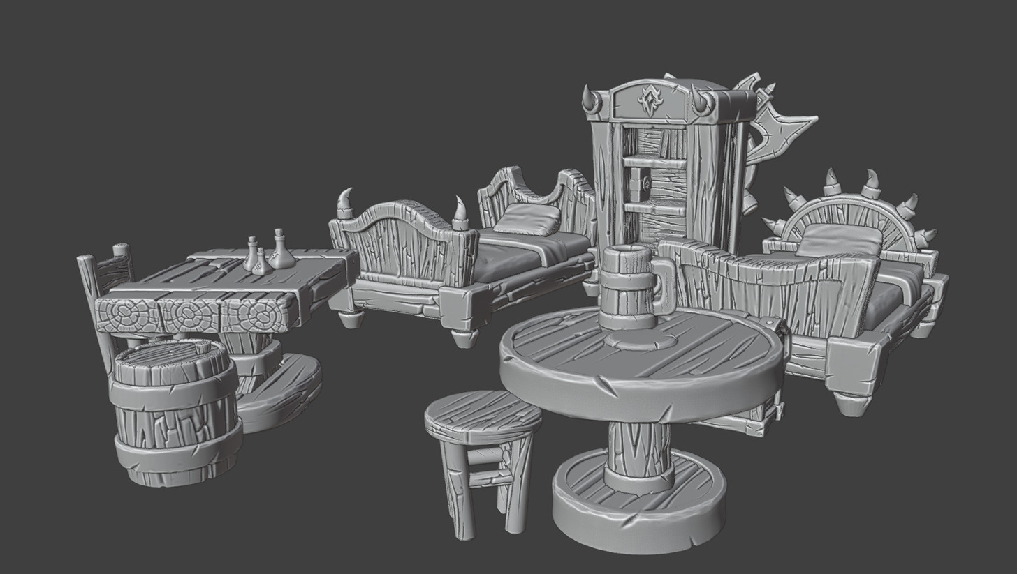Bedroom Furniture Set 3D print model_4