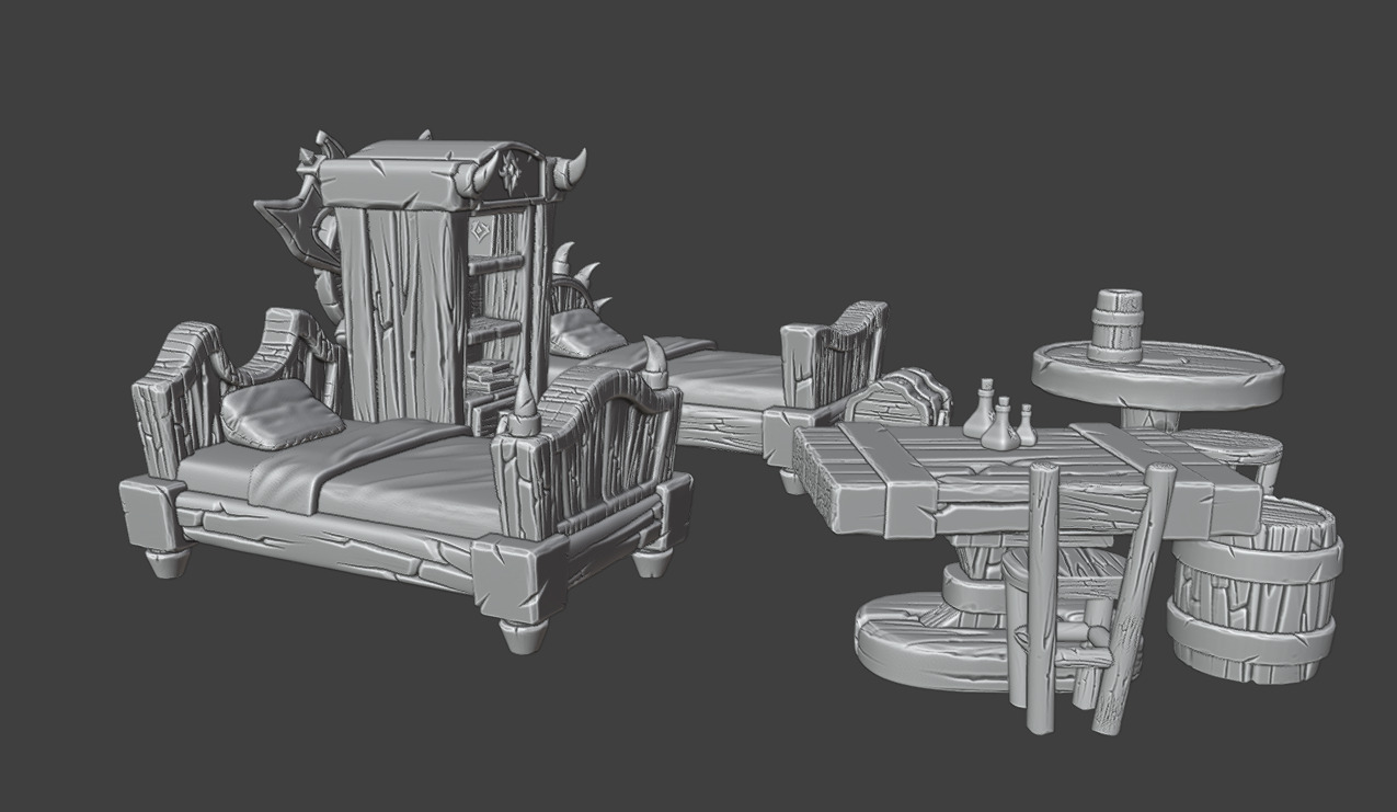 Bedroom Furniture Set 3D print model_9