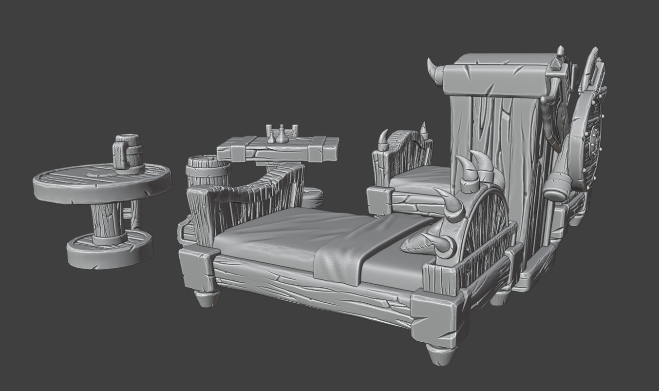 Bedroom Furniture Set 3D print model_1