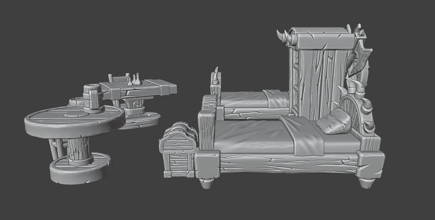 Bedroom Furniture Set 3D print model_2