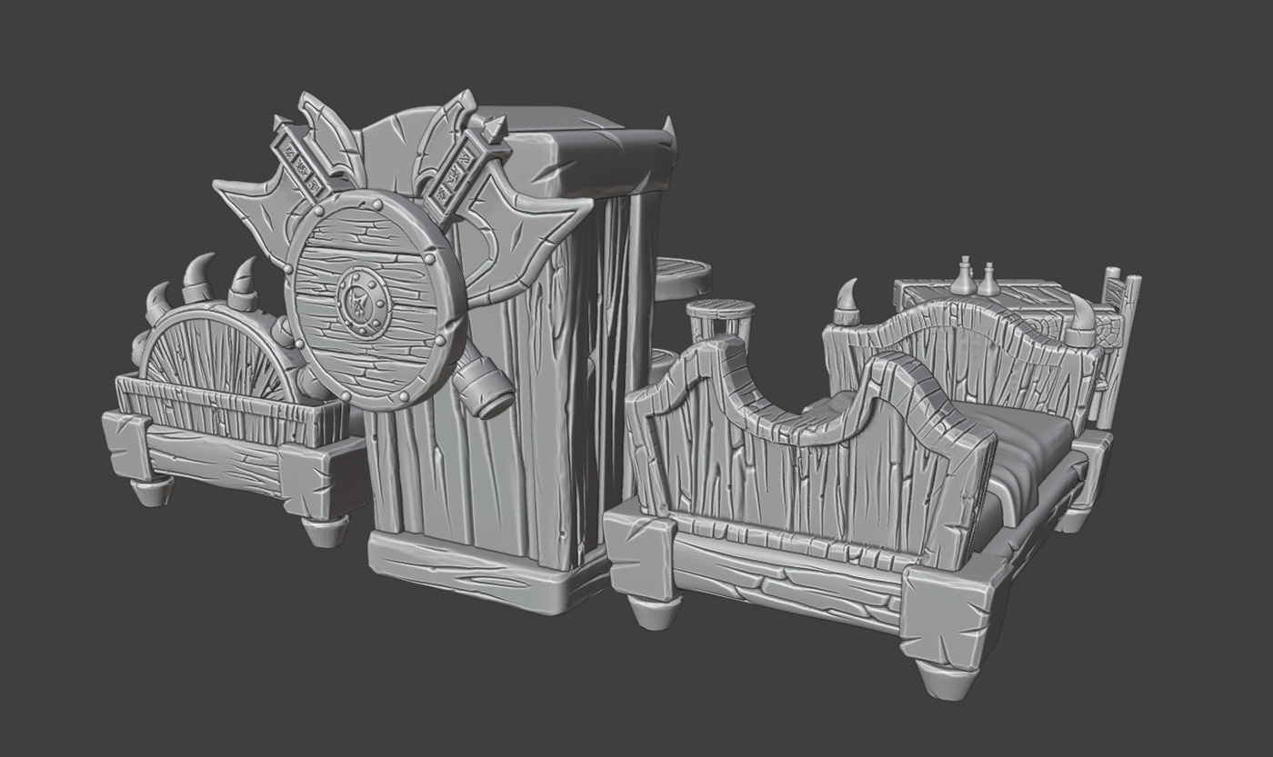 Bedroom Furniture Set 3D print model_12