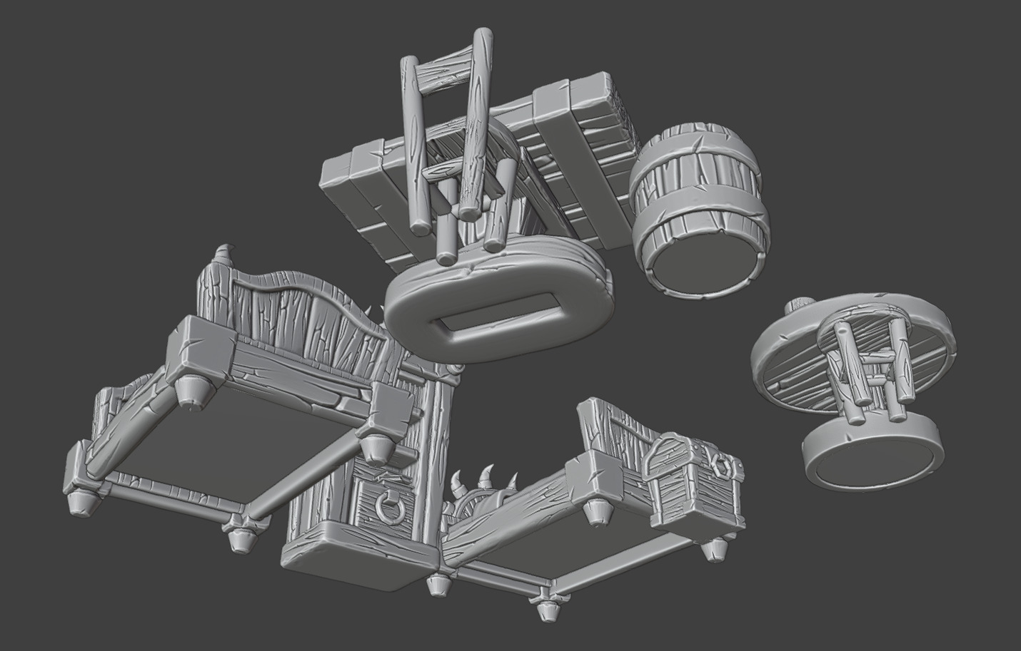 Bedroom Furniture Set 3D print model_5