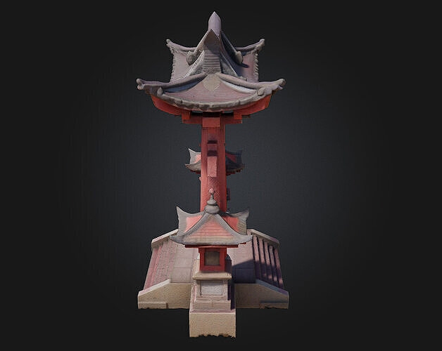 Torii Gate Illustration  A Symbol of Passage and Peace 3D model 3