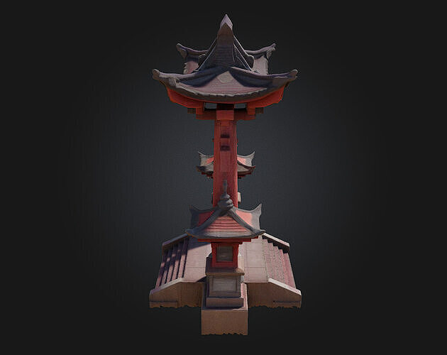 Torii Gate Illustration  A Symbol of Passage and Peace 3D model 5