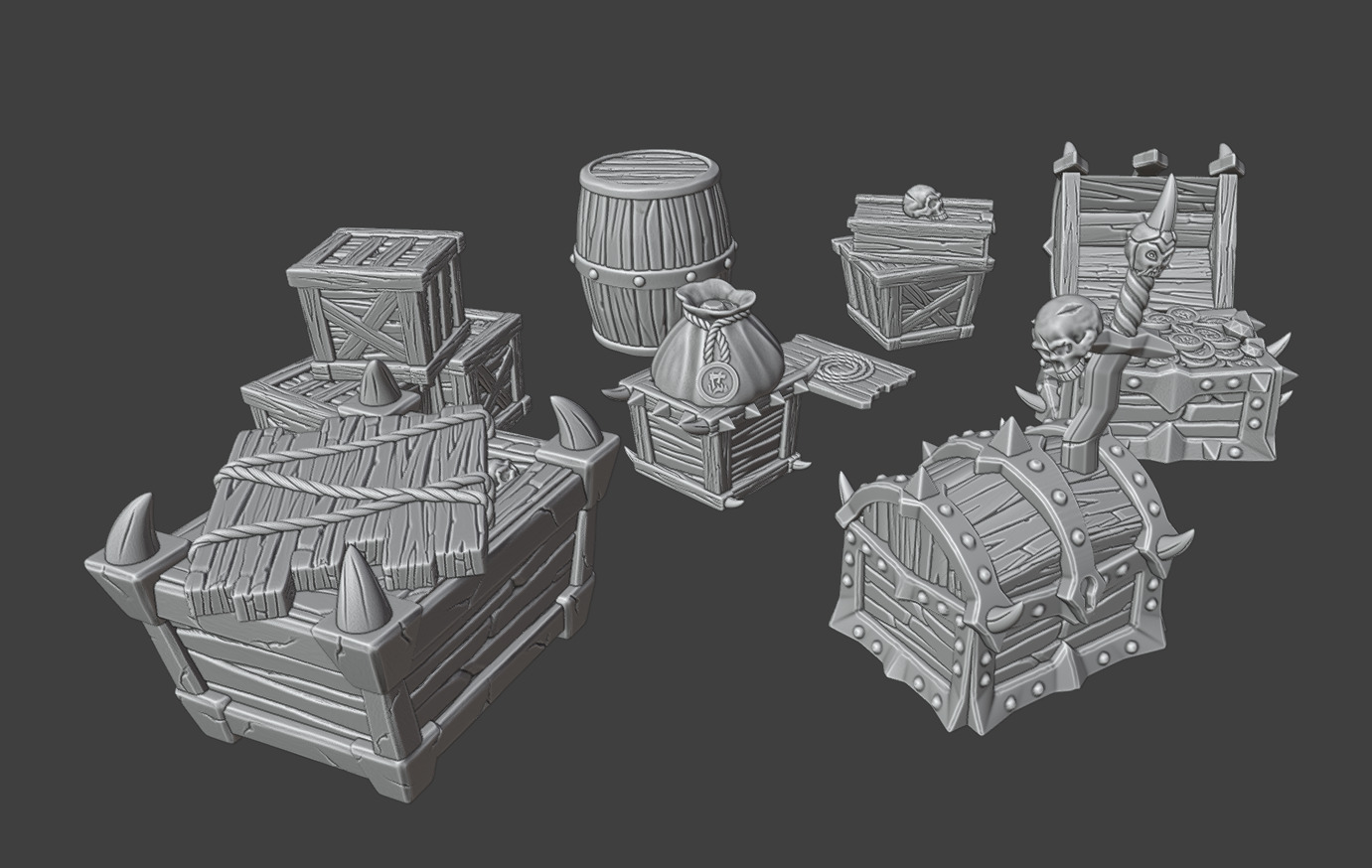 A set of chests 3D print model_14