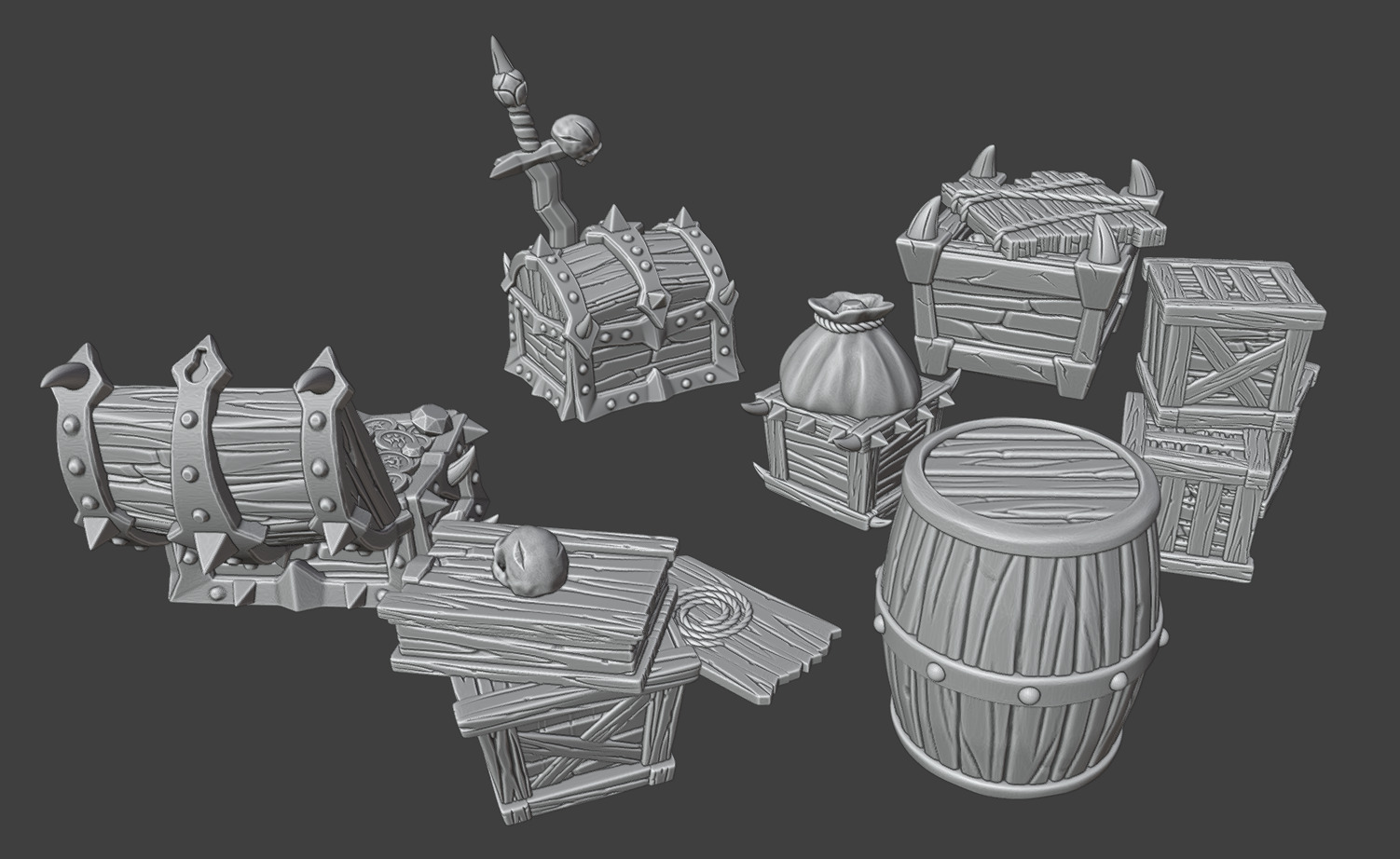 A set of chests 3D print model_10