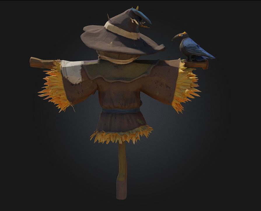 Scarecrow Sentinel Guardian of the Harvest Fields 3D model_4