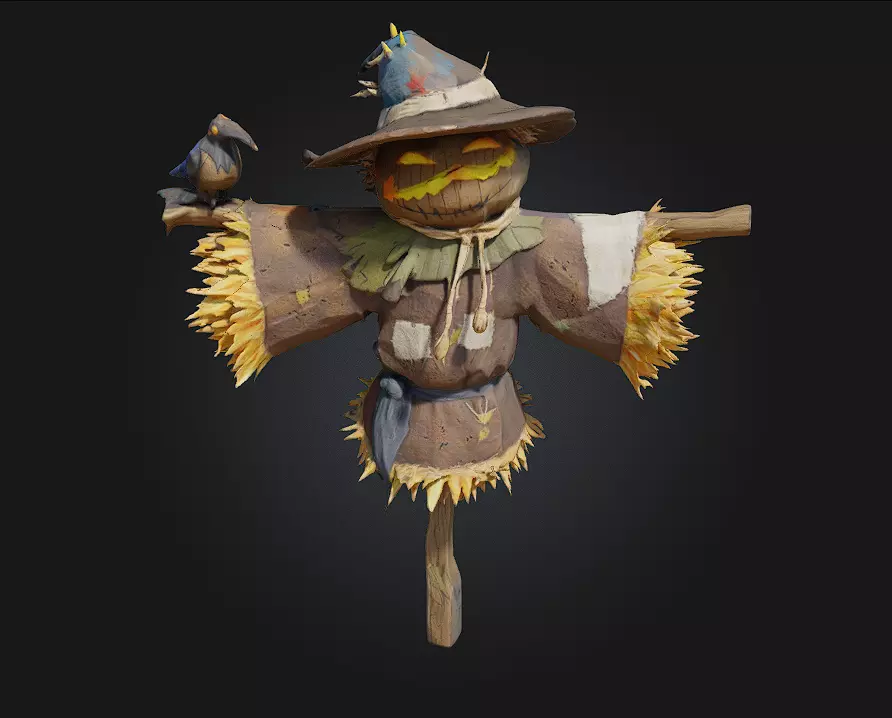 Scarecrow Sentinel Guardian of the Harvest Fields 3D model_0