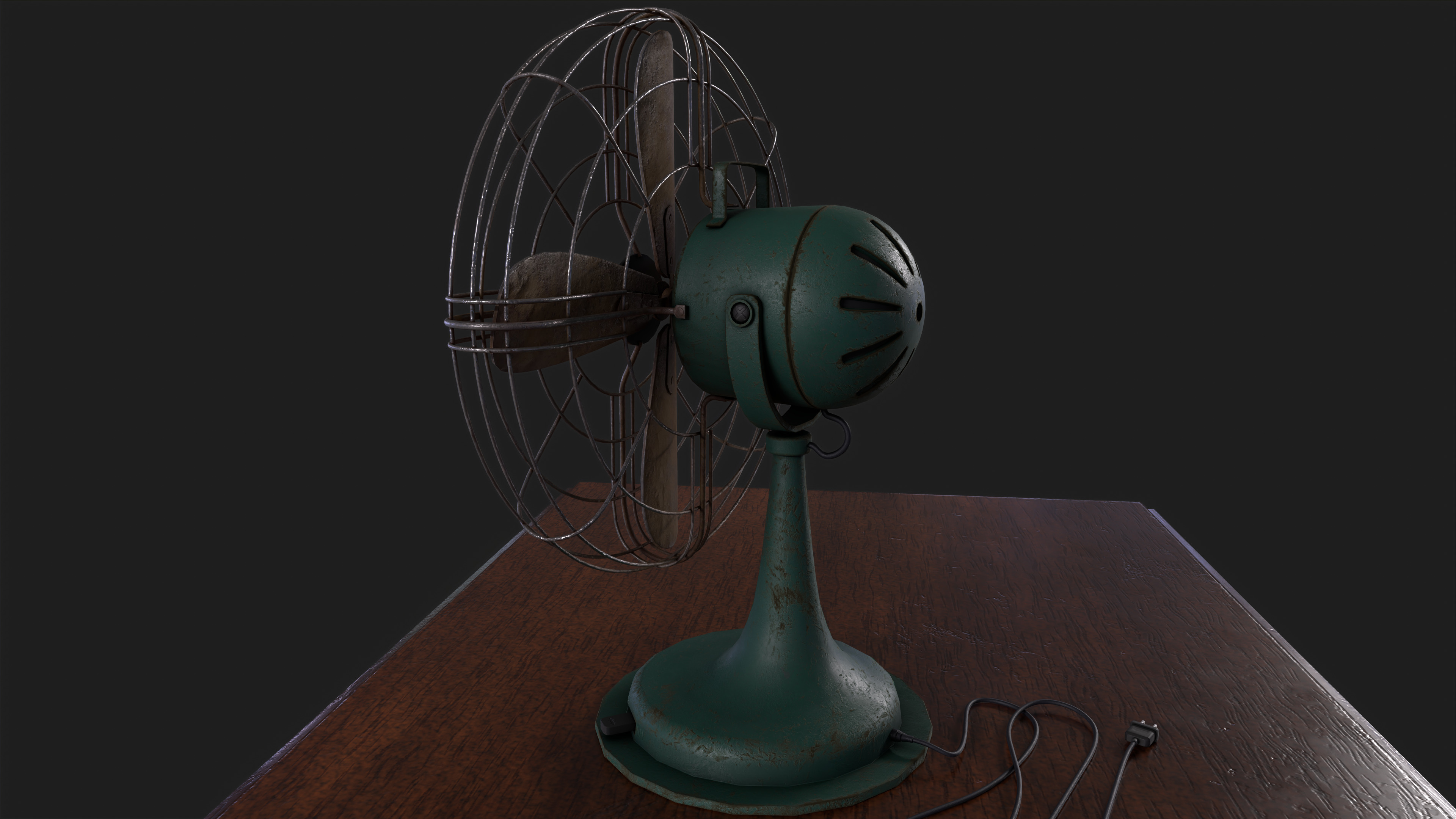 Old Fan Low-poly 3D model_3