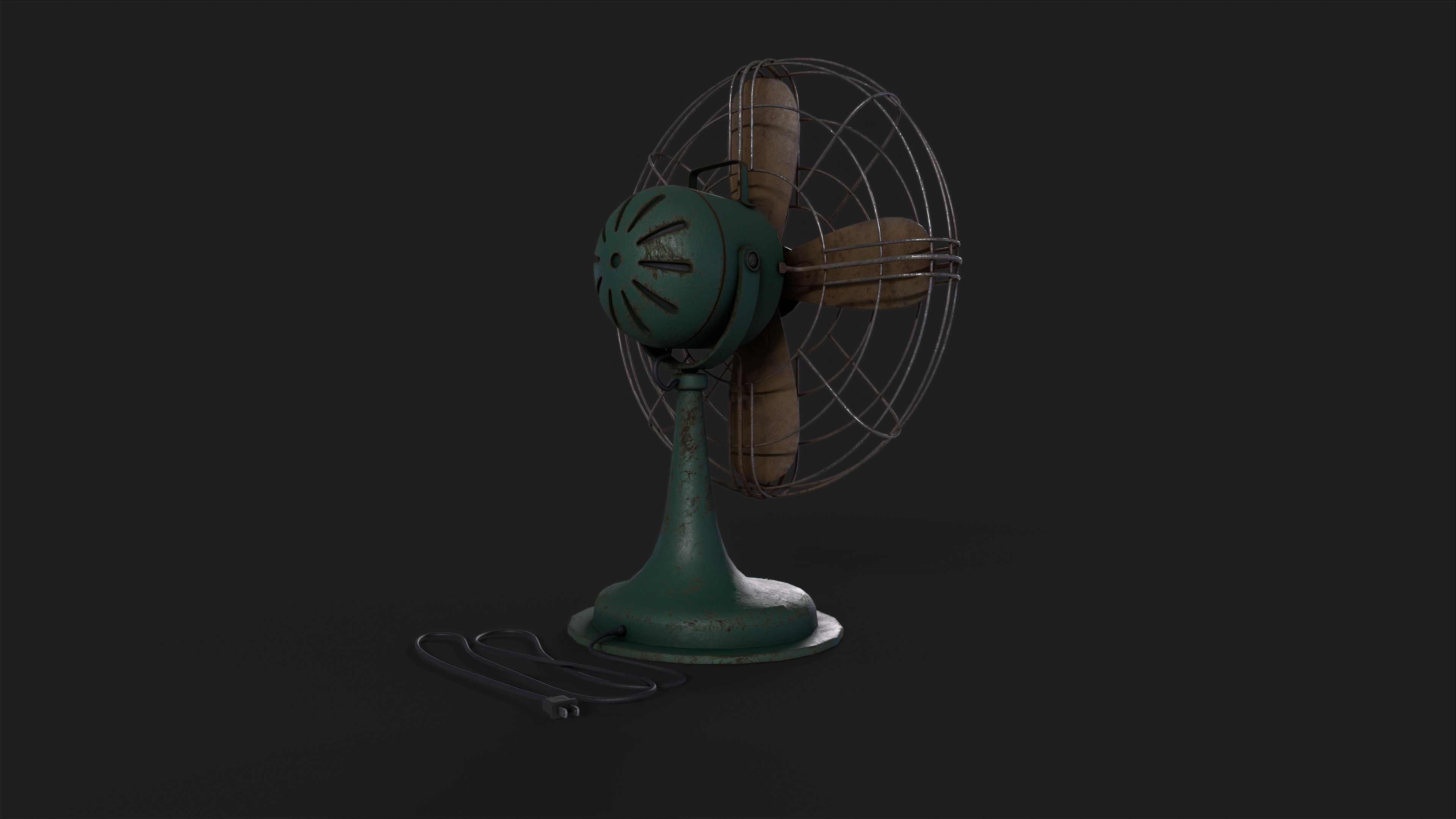 Old Fan Low-poly 3D model_9