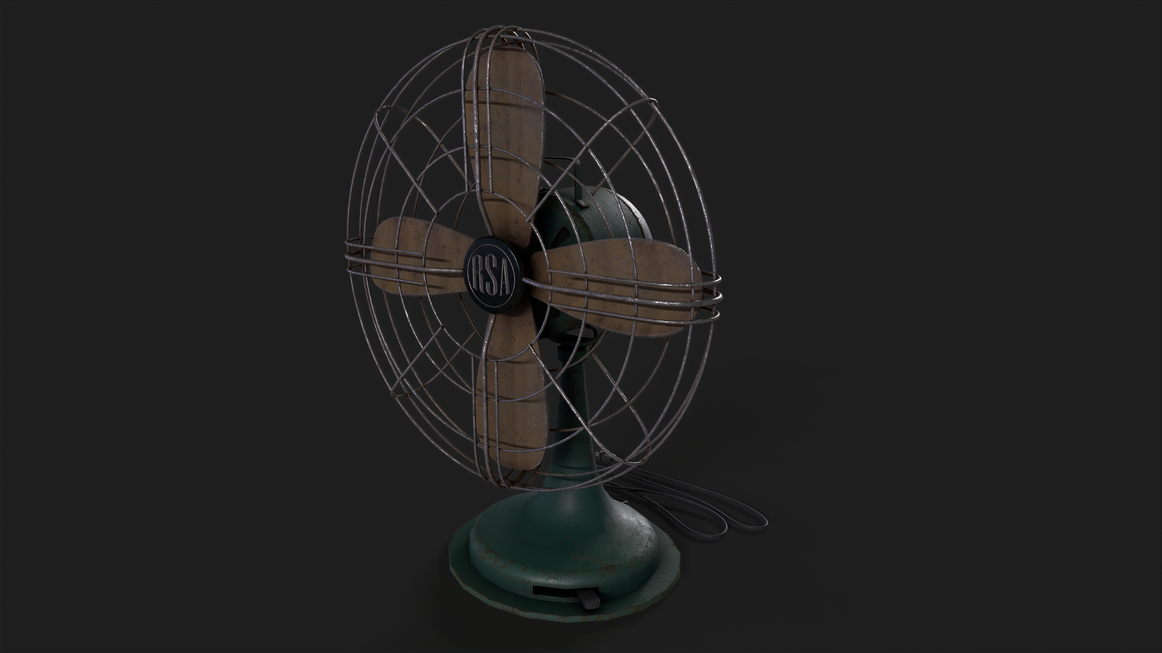 Old Fan Low-poly 3D model_6