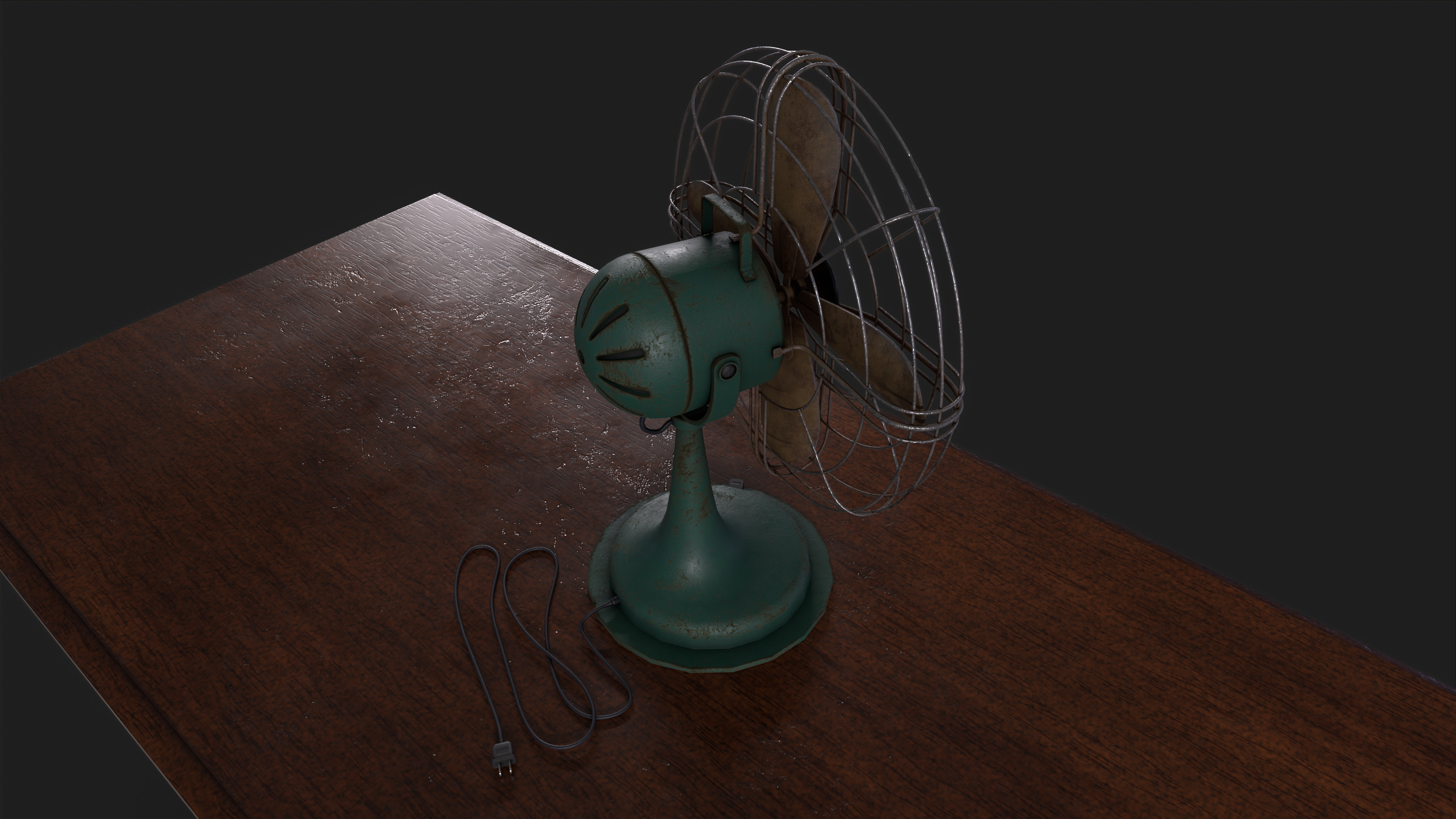 Old Fan Low-poly 3D model_5