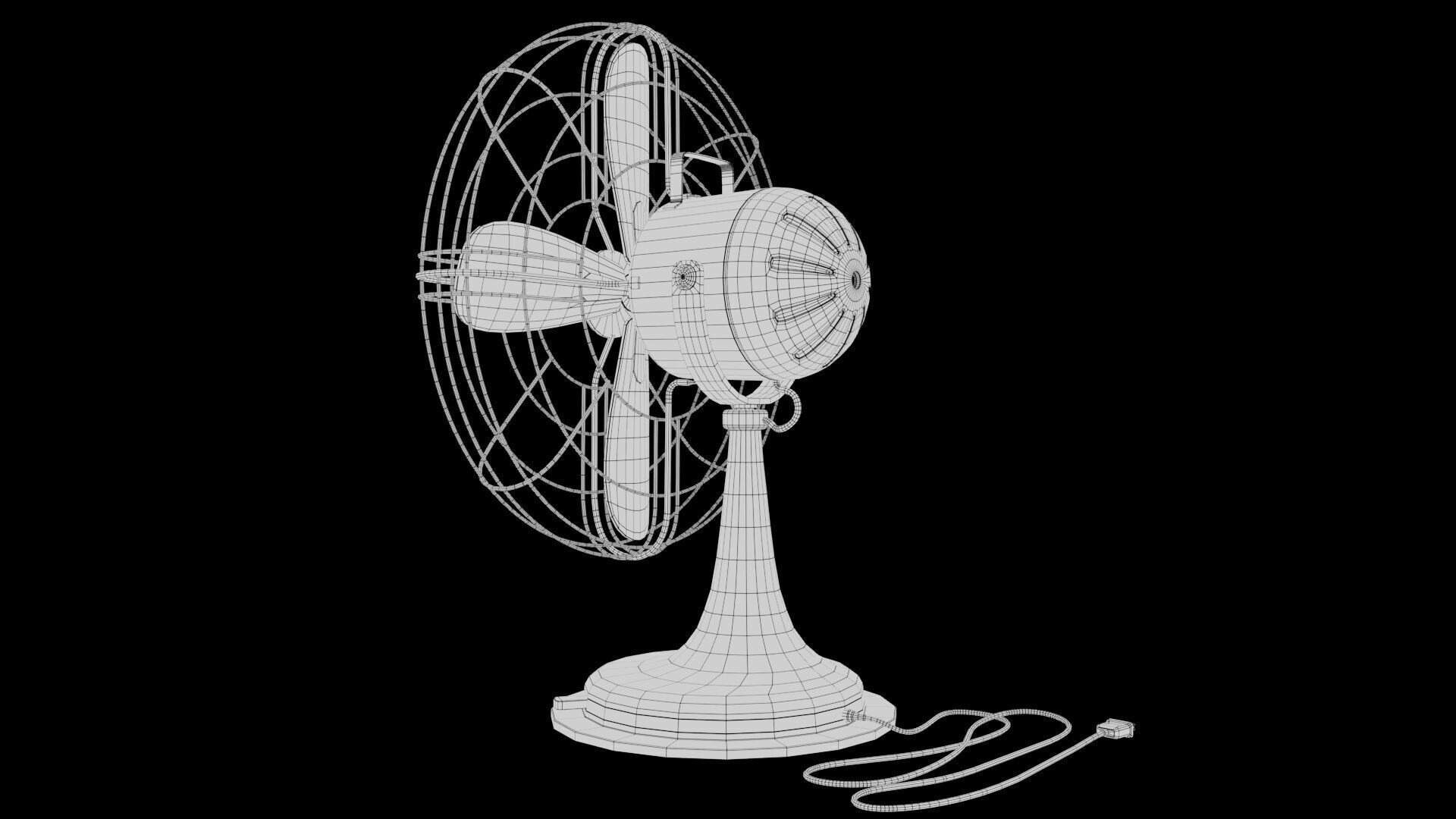 Old Fan Low-poly 3D model_11