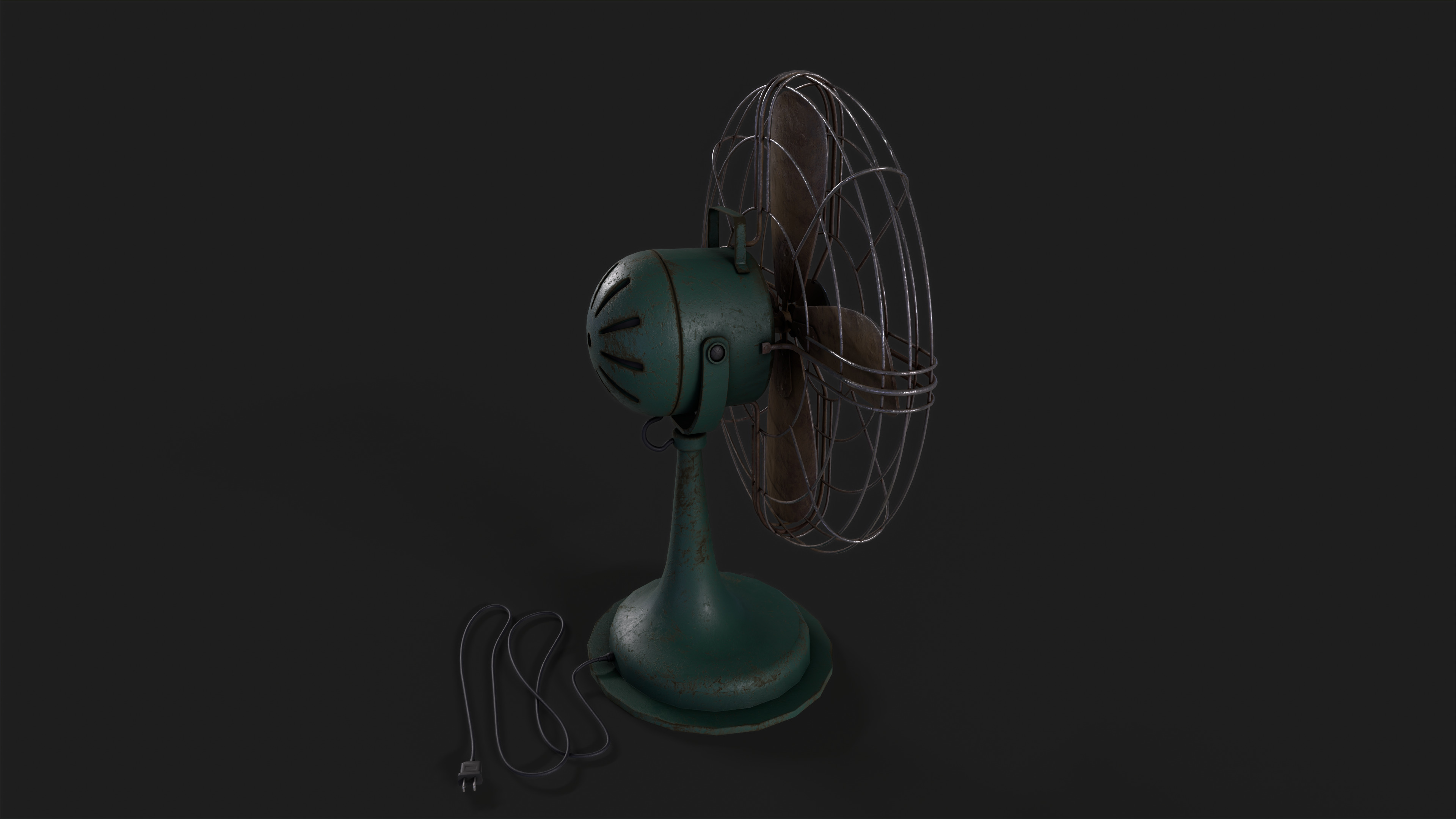 Old Fan Low-poly 3D model_7